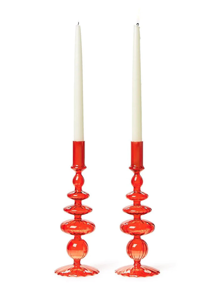 Hand Blown Glass Candle Sticks