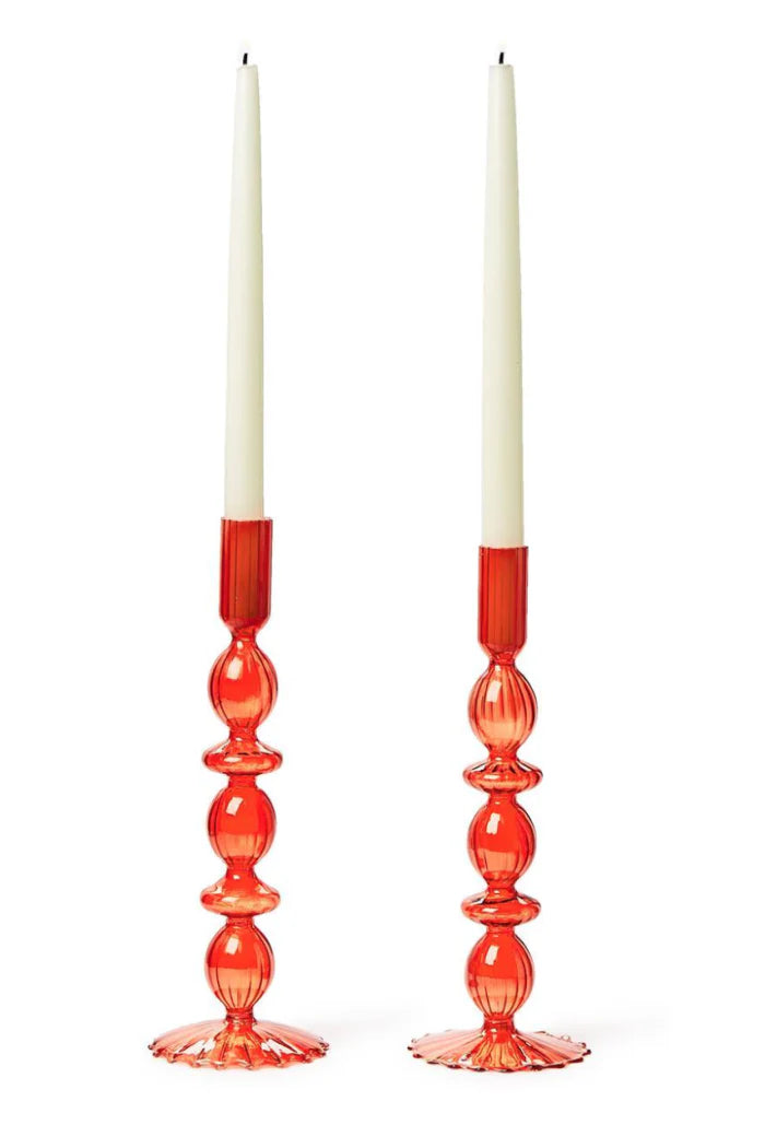 Hand Blown Glass Candle Sticks