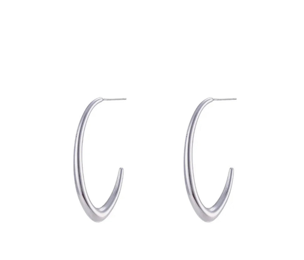 Julie Hoop Earrings Silver