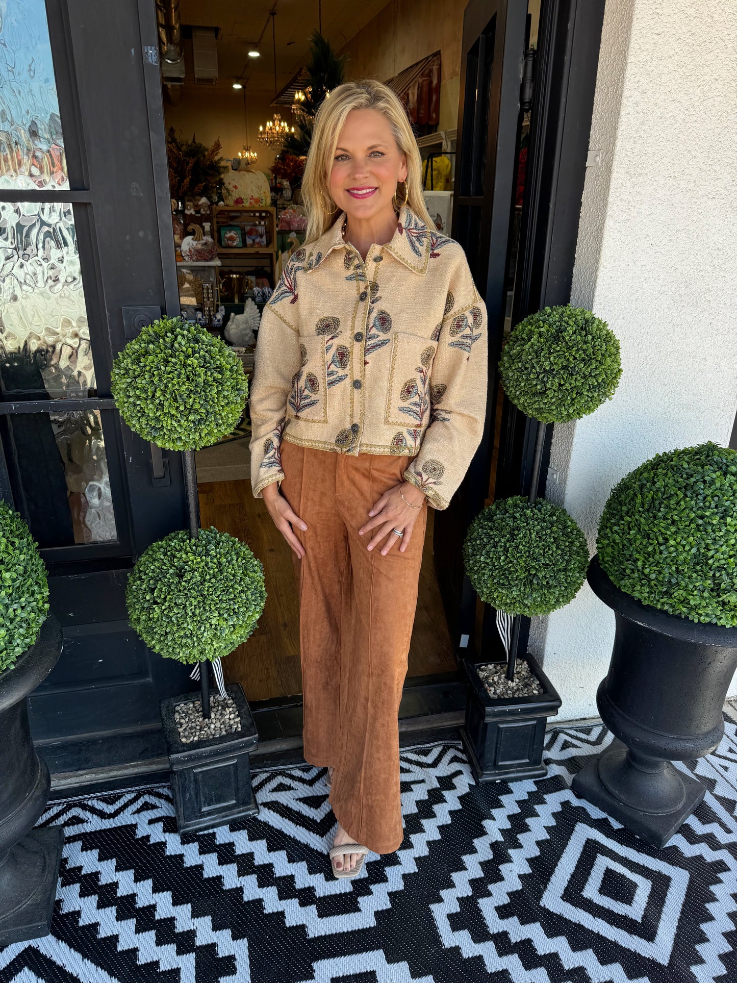 Ivy Jane Lurex Block Print Jacket