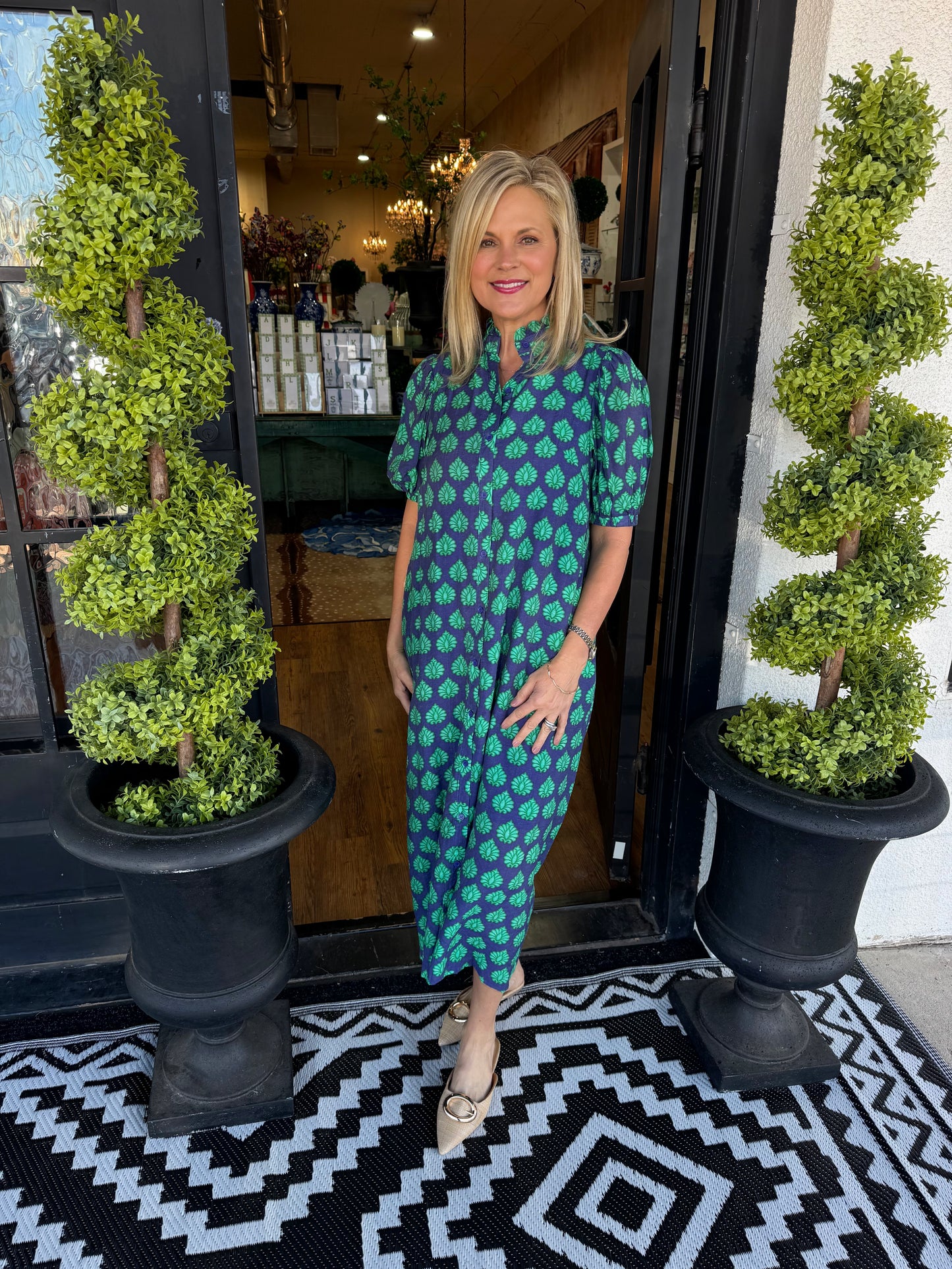 Amara Dress - Navy Mix