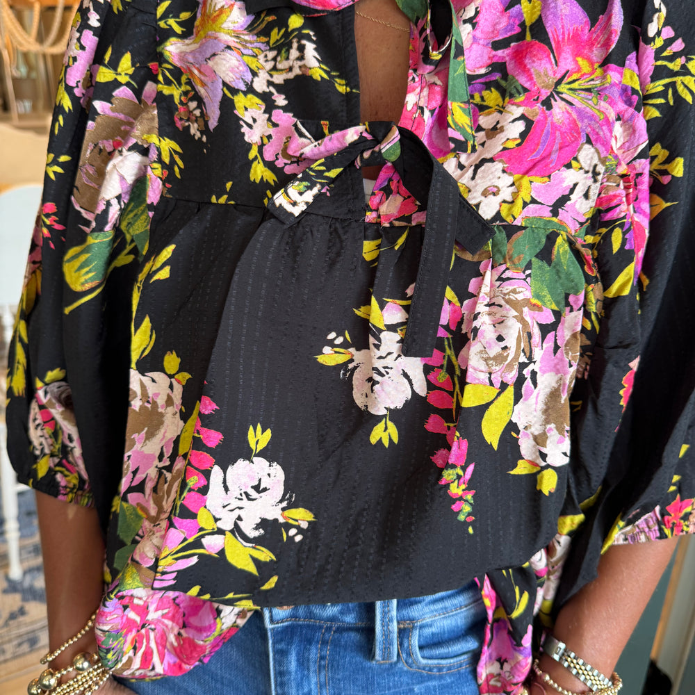 
                  
                    Romy Floral Top- Black
                  
                