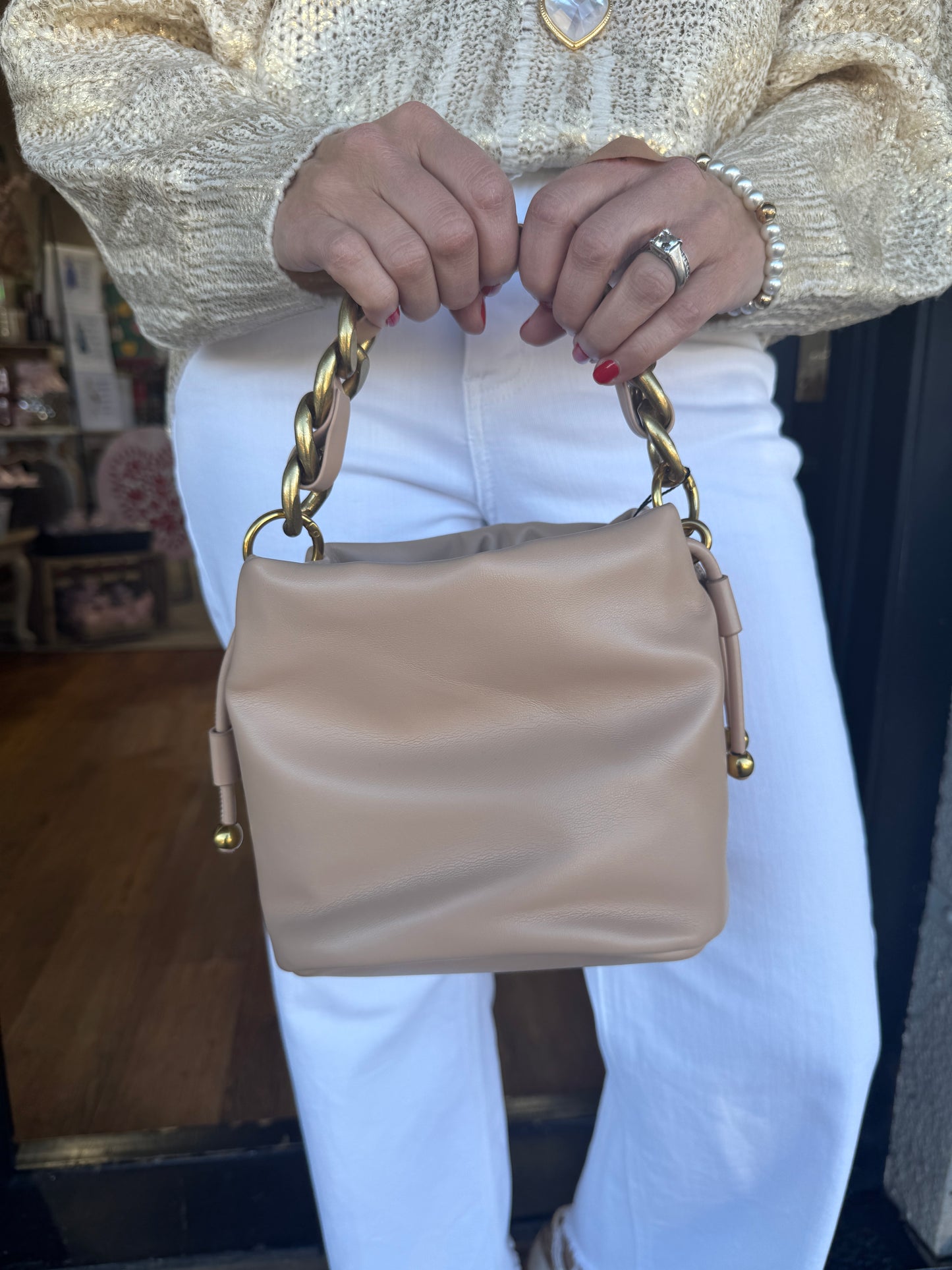 Brianna Leather Bag- Tan