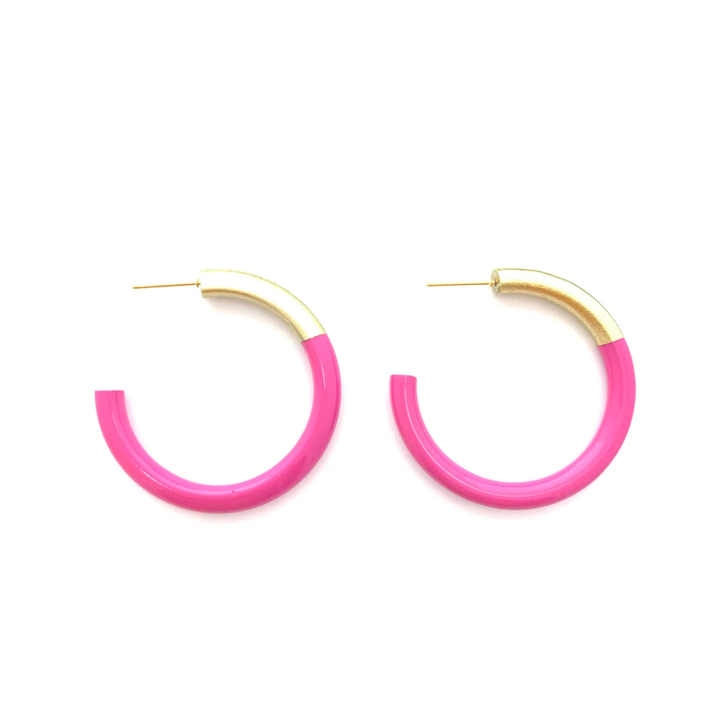 LIZ Hoops in Hot Pink