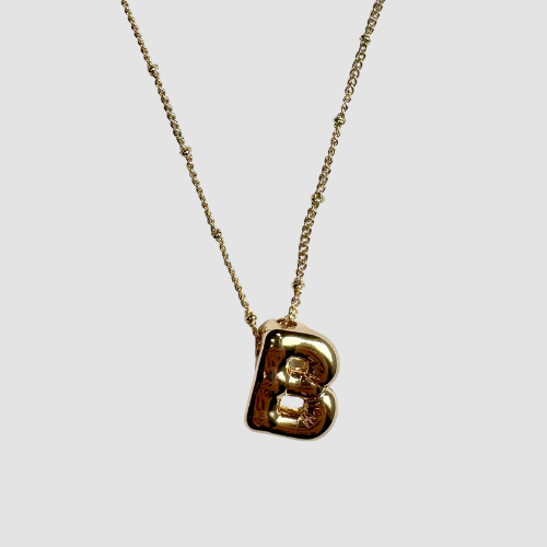 
                      
                        Balloon Letter Necklace- Gold 16"
                      
                    