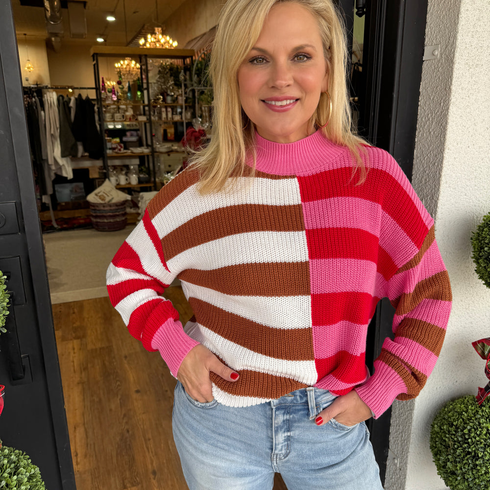 Margot Colorblock Striped Sweater