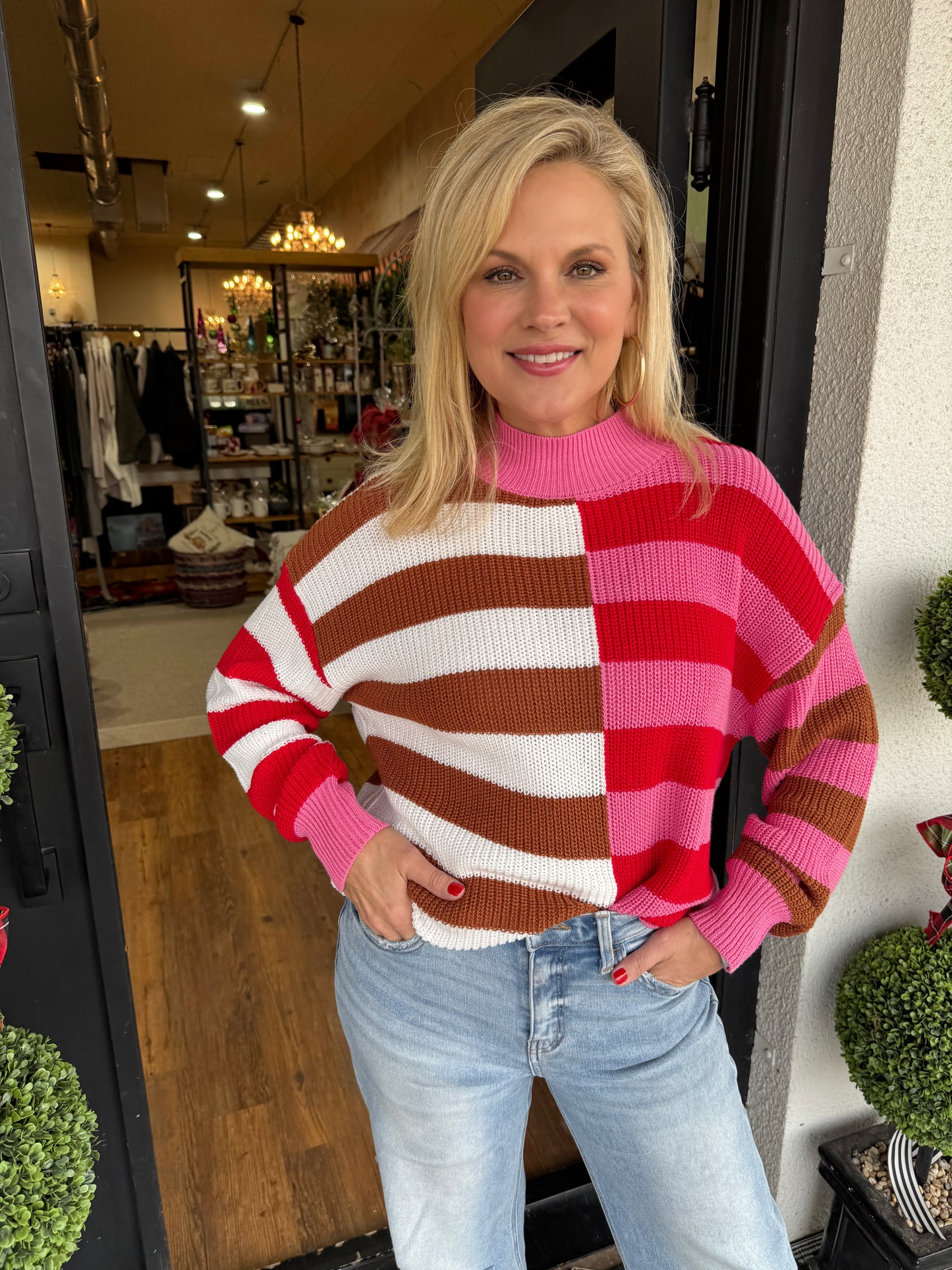 Margot Colorblock Striped Sweater