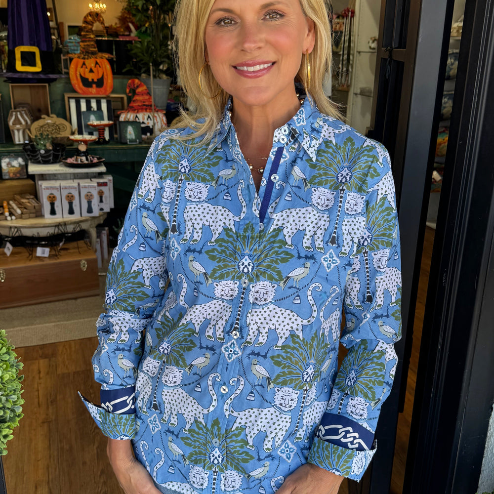 
                  
                    Tizzie Rome Shirt - Blue Cheetah
                  
                