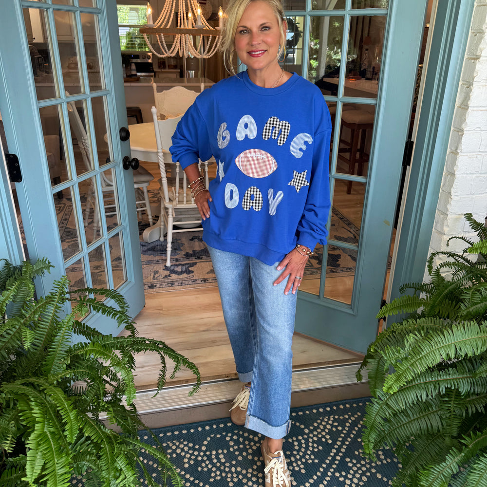 Stacey Crewneck Top-Blue