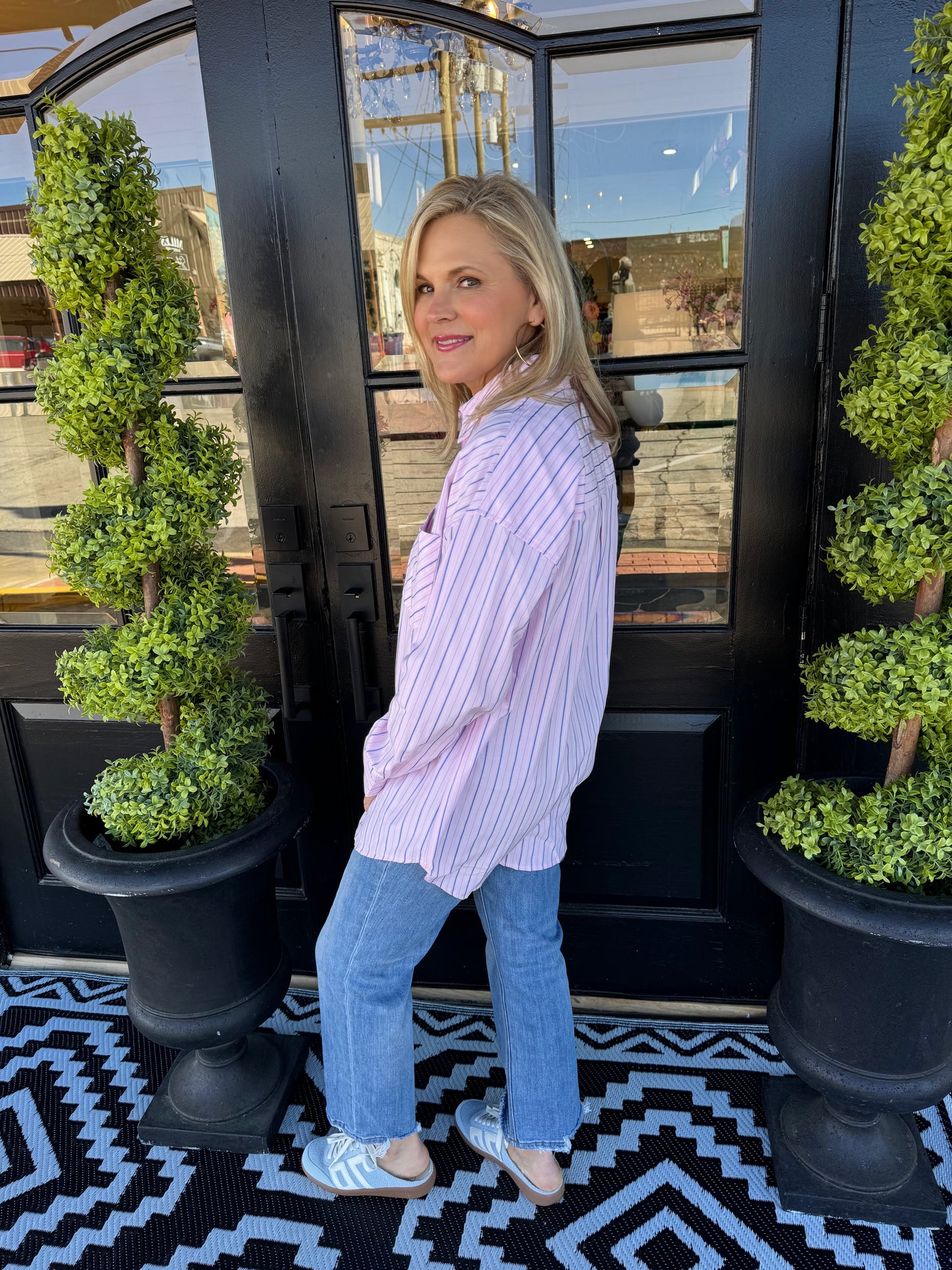 Megan Top - Pink/Blue