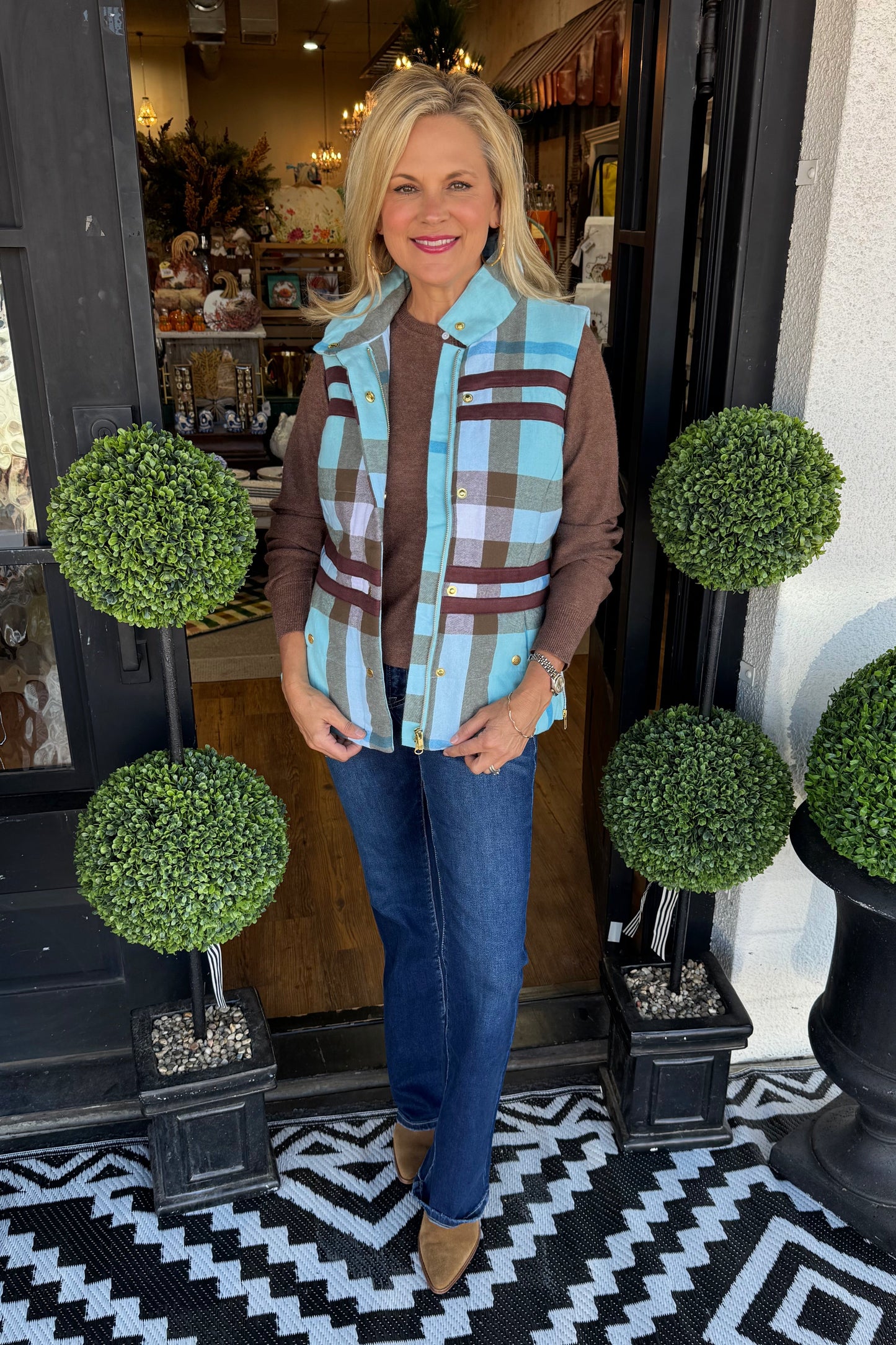 Dizzy Lizzie Vest Plaid Flannel