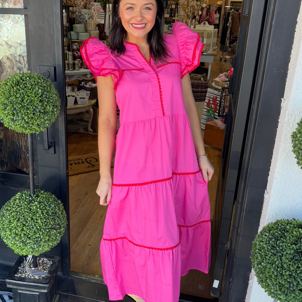 Pia Ric Rac Dress- Pink