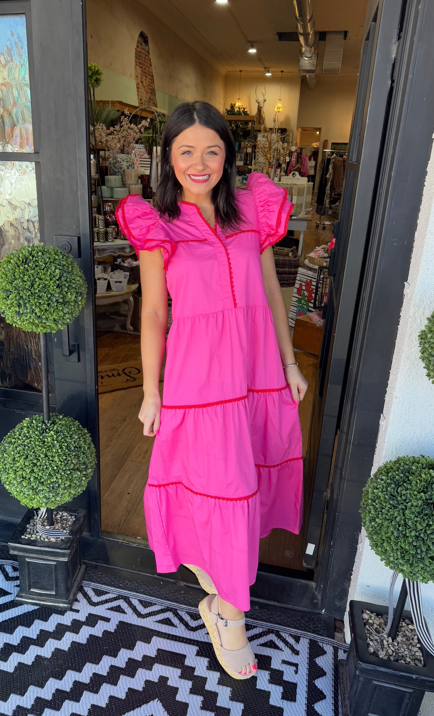 Pia Ric Rac Dress- Pink