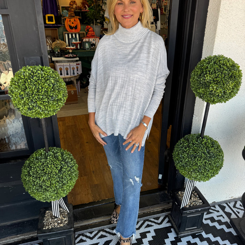 Catalina Turtleneck Sweater - Ash Grey