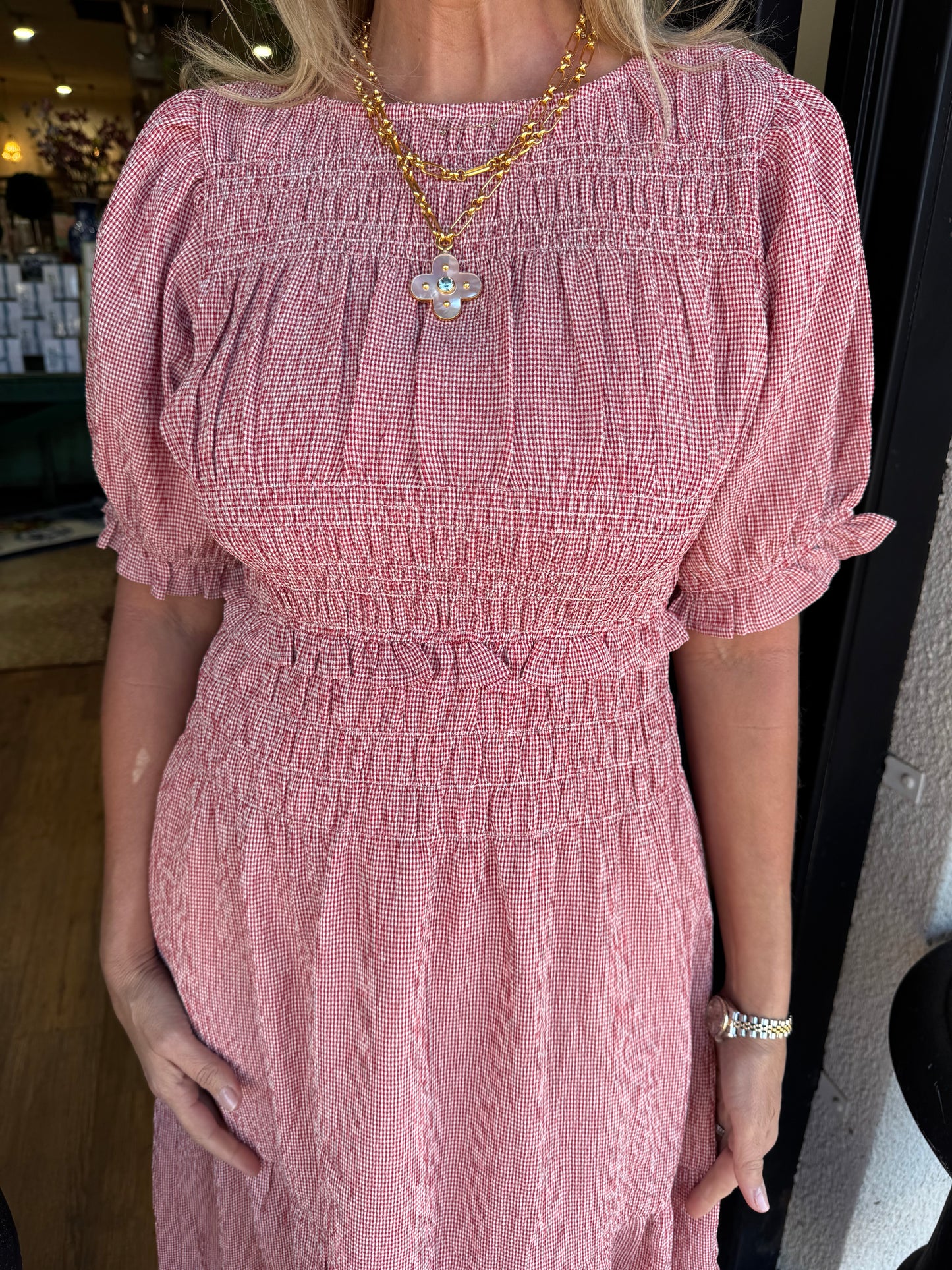 Tilly Dress - Red/White