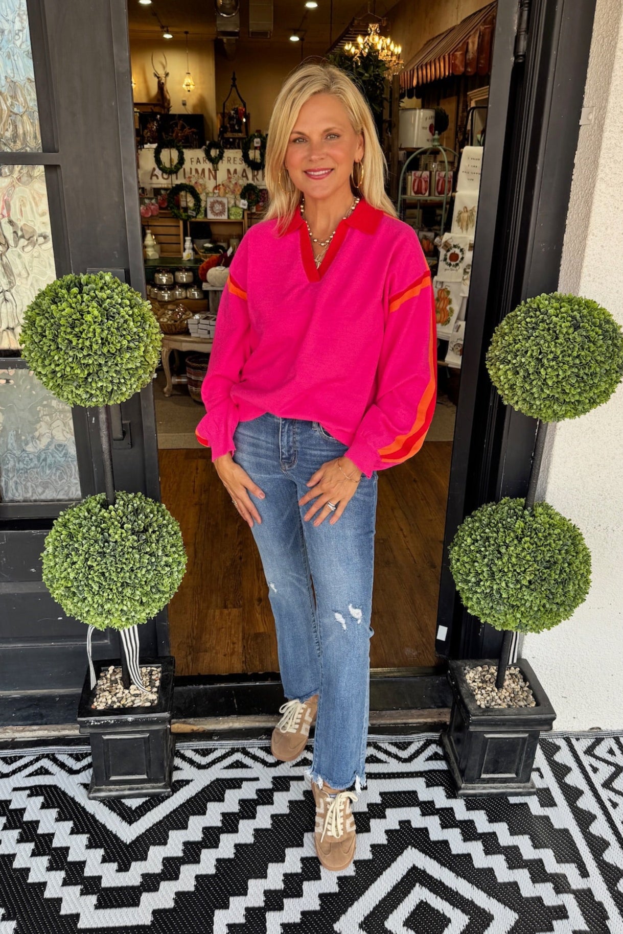 Pattie Sweater - Hot Pink