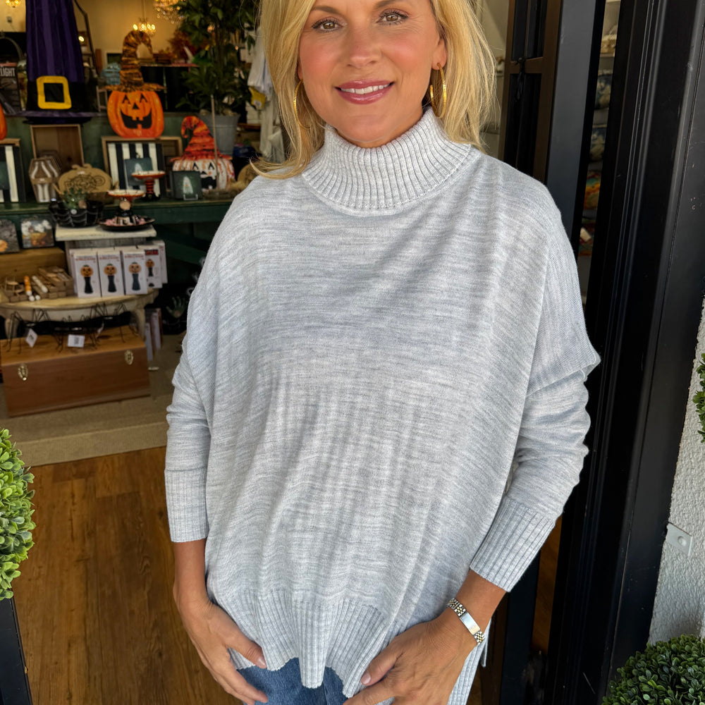 Catalina Turtleneck Sweater - Ash Grey