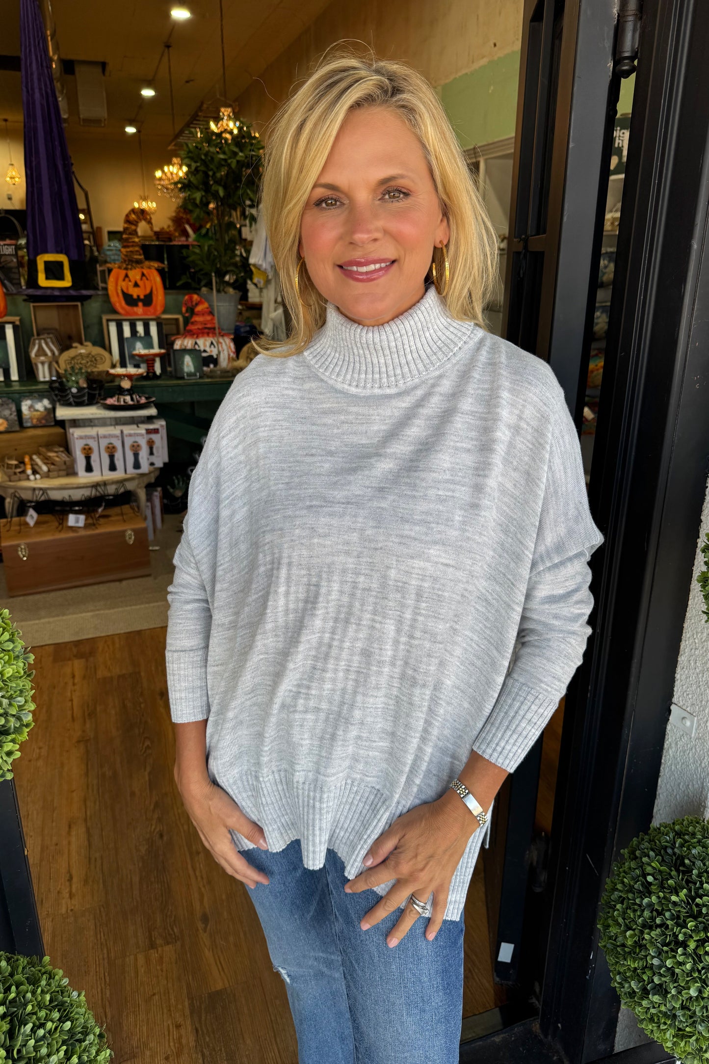 Catalina Turtleneck Sweater - Ash Grey