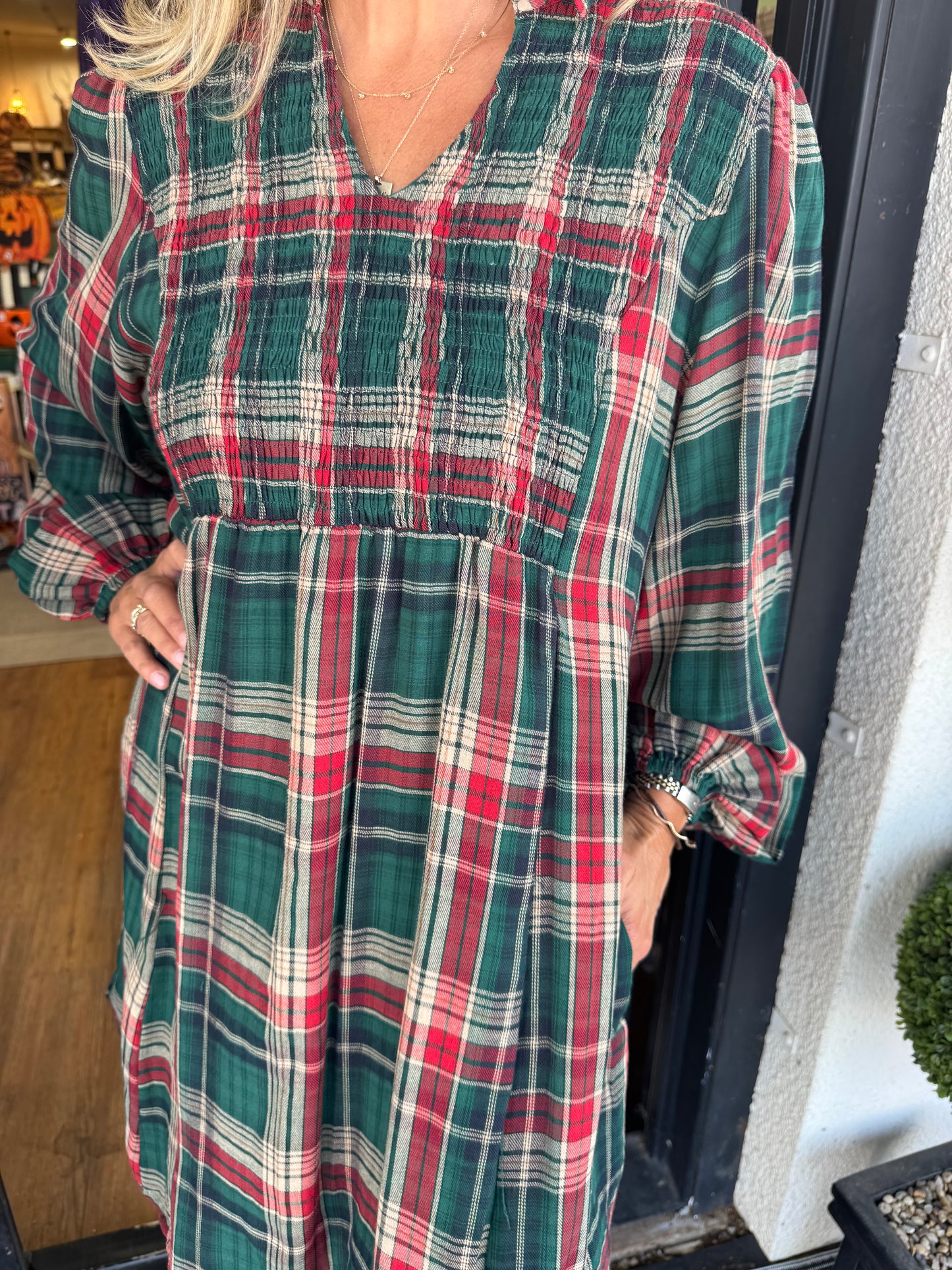 Chandee Dress - Hunter Green