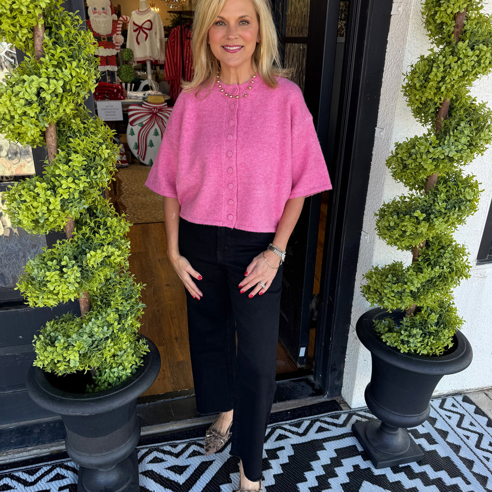 Khloe Sweater Top - Pink