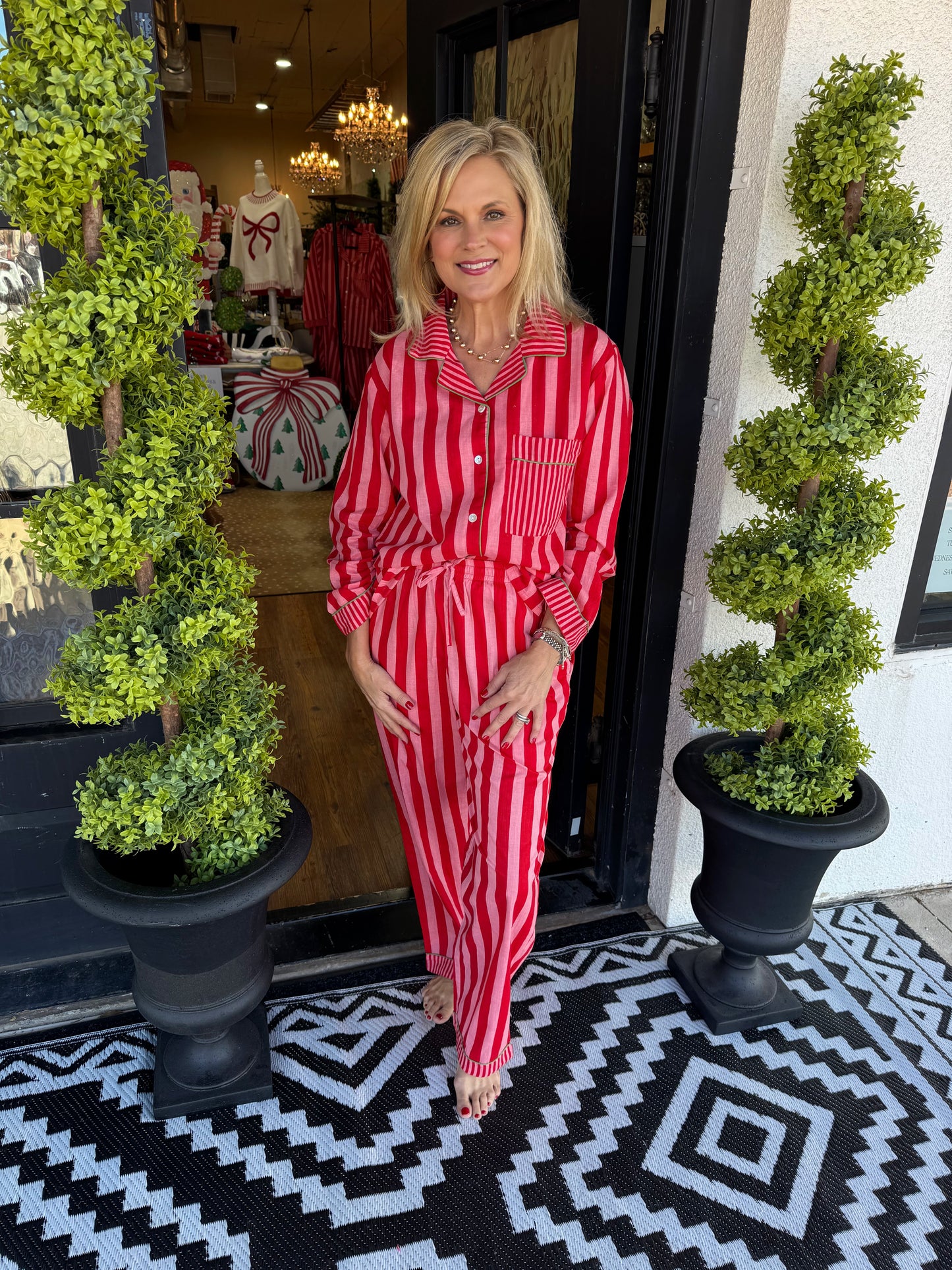 Stripe Pajamas - Red