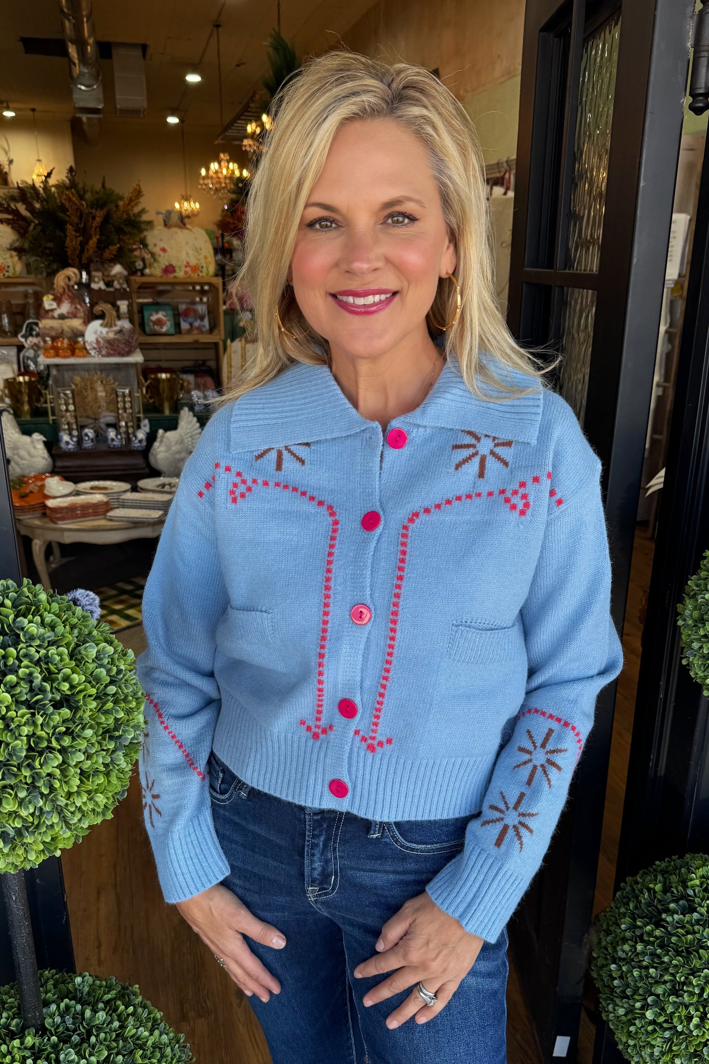 Daisy Top - Blue Coral