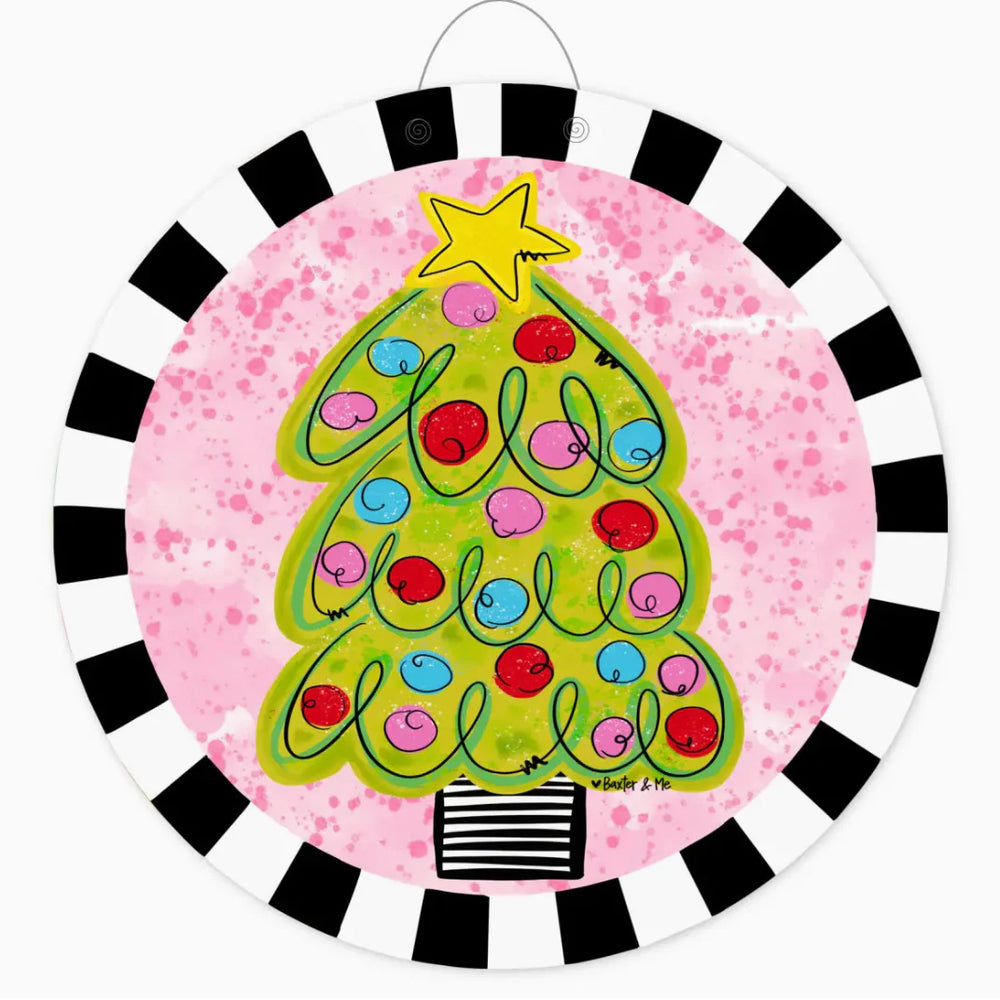 
                  
                    Pink Whimsical Christmas Tree Door Hanger
                  
                