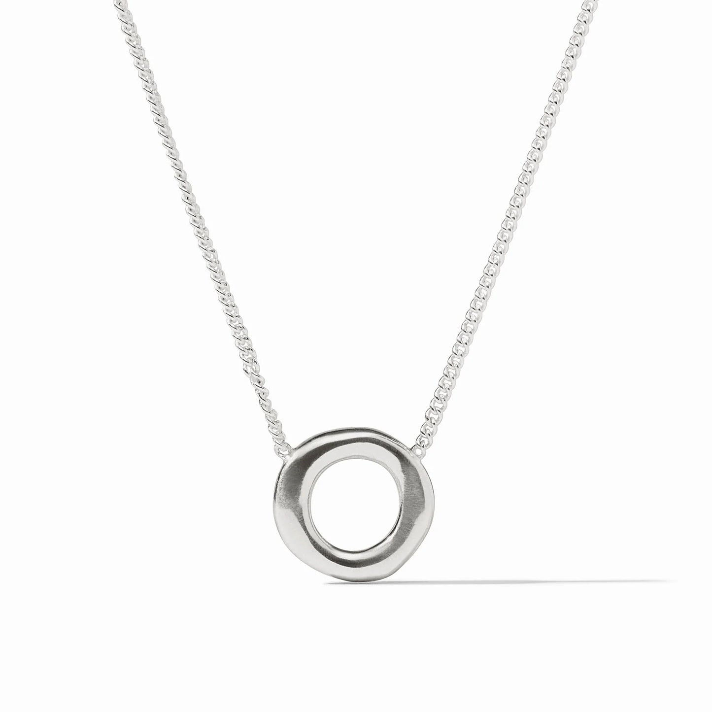 Wave Circle Delicate Necklace - Silver