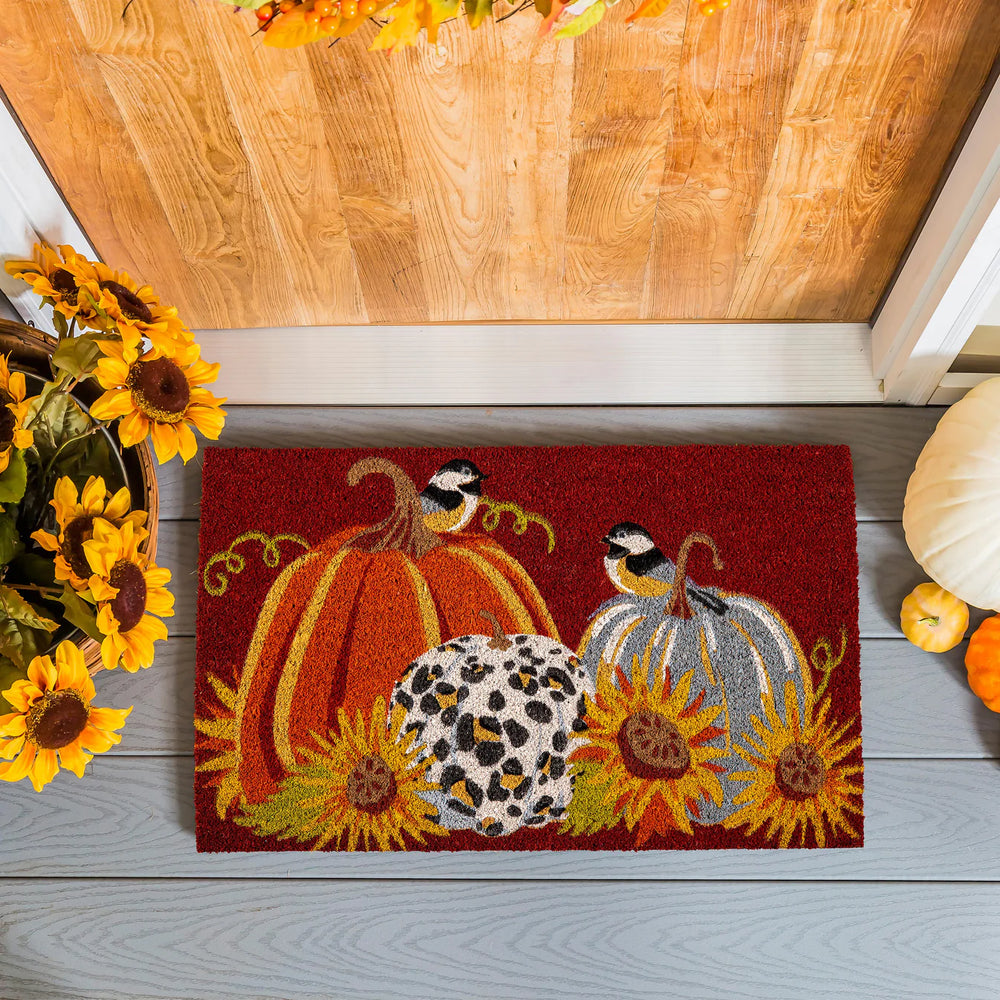 Animal Print Pumpkin Coir Mat