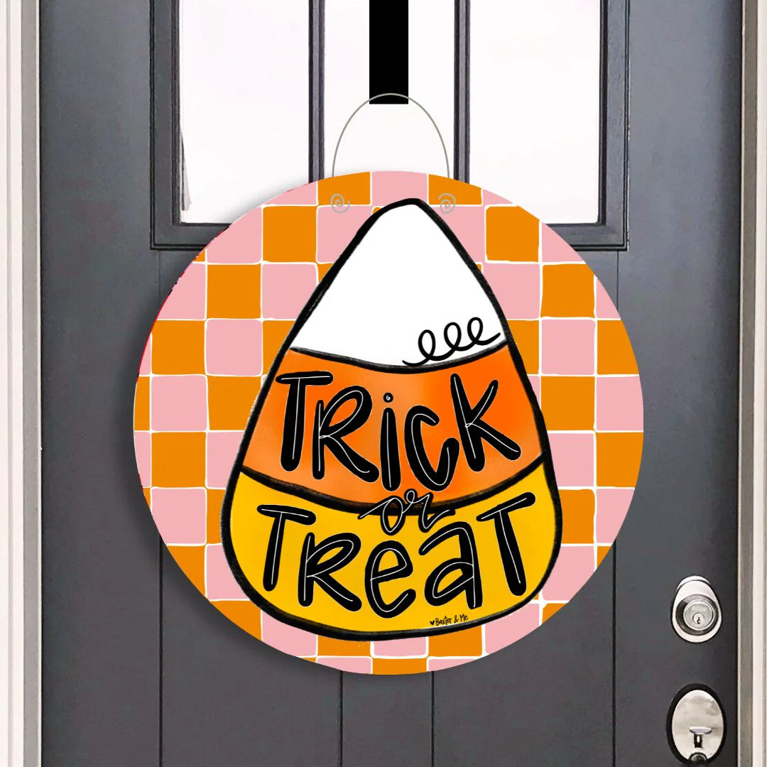 Trick or Treat Candy Corn Door Hanger