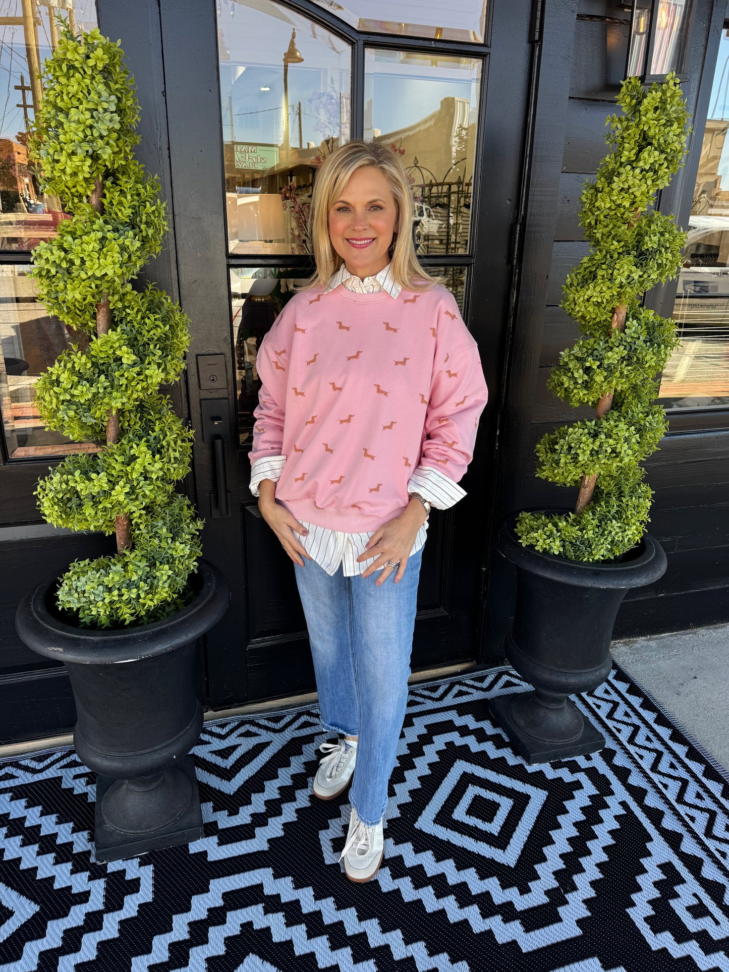 Zeus Dachshund Sweatshirt - Pink