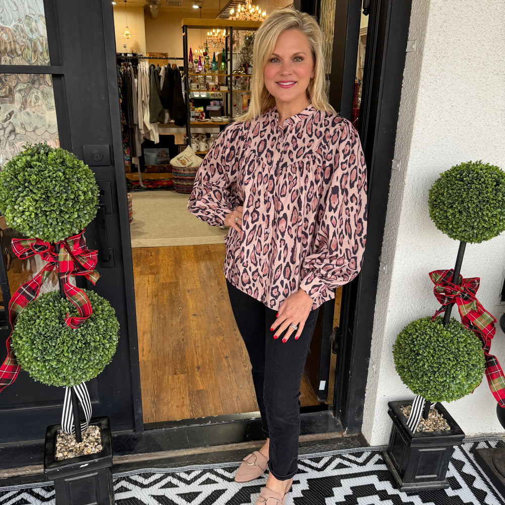 Journee Leopard Blouse