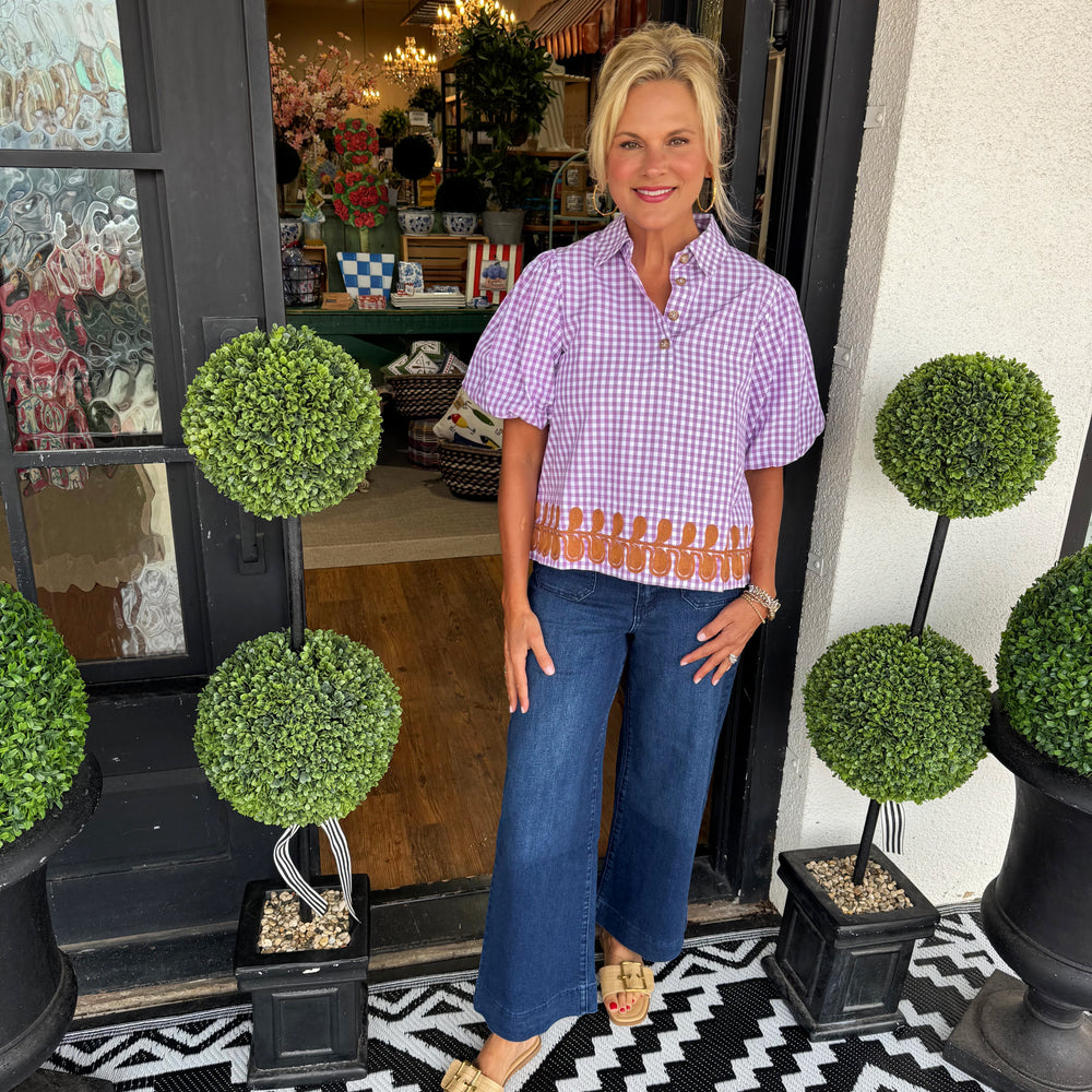Ivy Jane Checked Border Popover Top