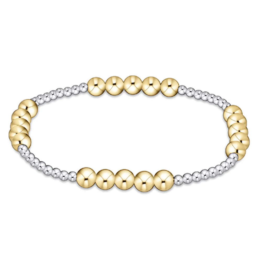 Classic Blissful Pattern 2.5mm Bead Bracelet - 5mm Mixed Metals