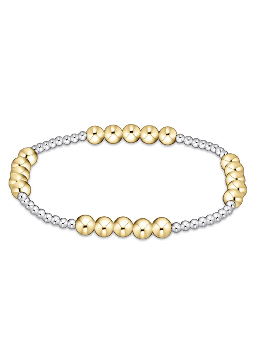 Classic Blissful Pattern 2.5mm Bead Bracelet - 5mm Mixed Metals