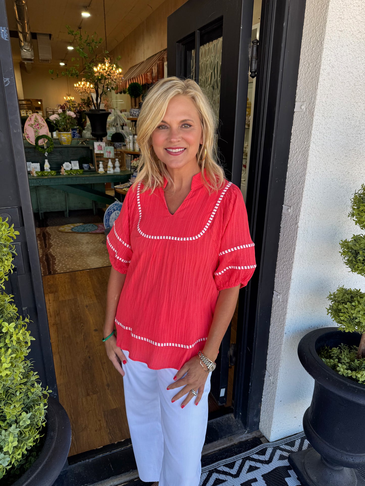 Azalea Top - Coral