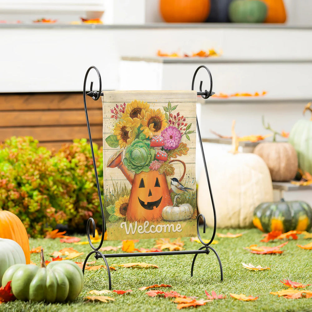 Halloween Watering Can Suede Garden Flag