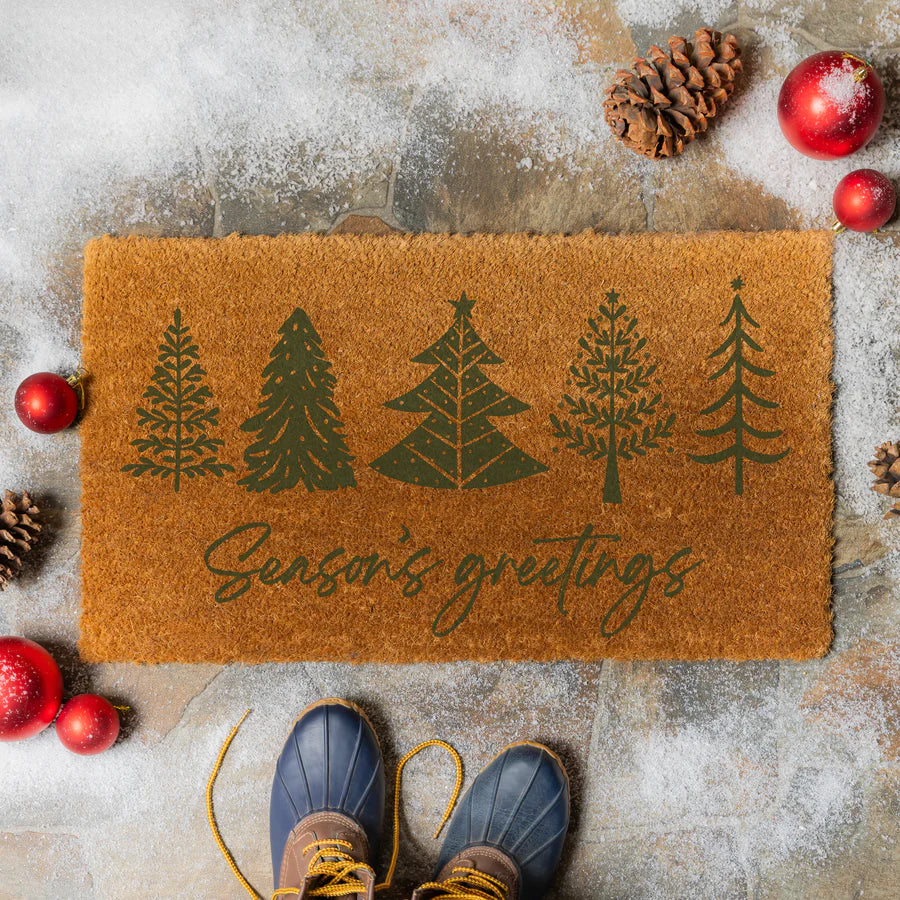 Season's Greeting Door Mat