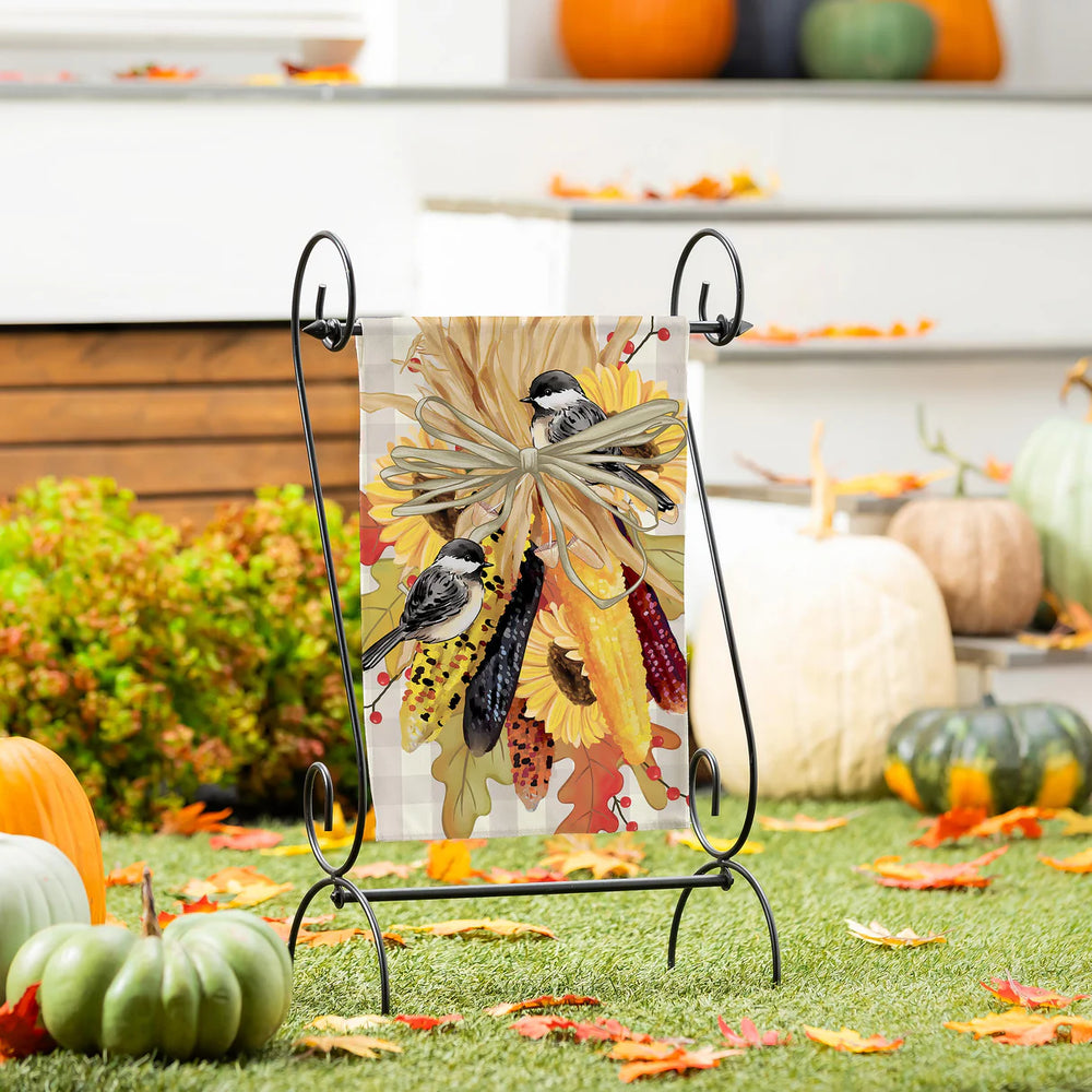 Ornamental Corn Burlap Garden Flag