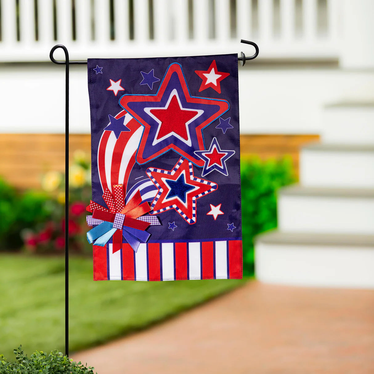 Stars & Stripes Applique Garden Flag