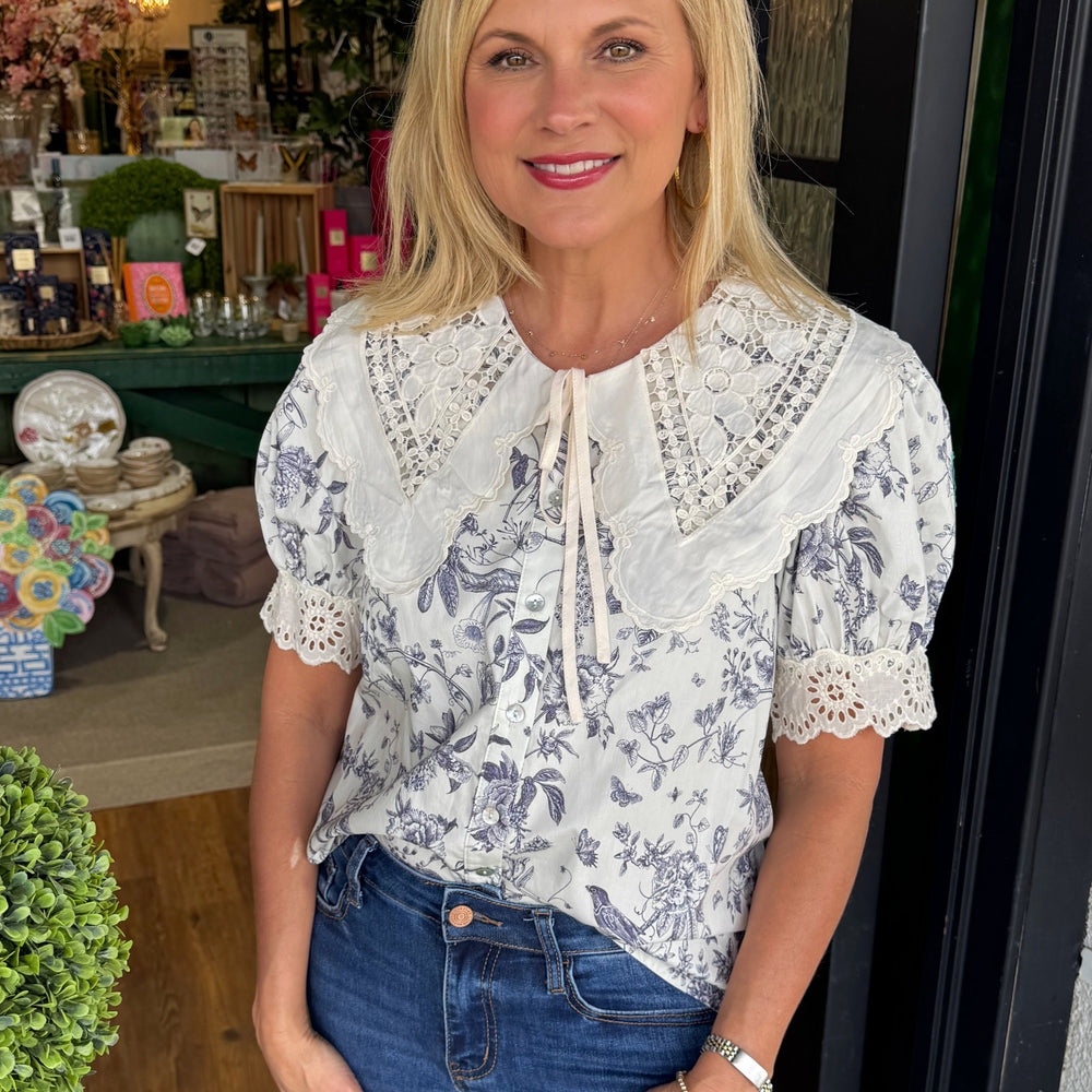 
                  
                    Ivy Floral Top- Blue Grey
                  
                