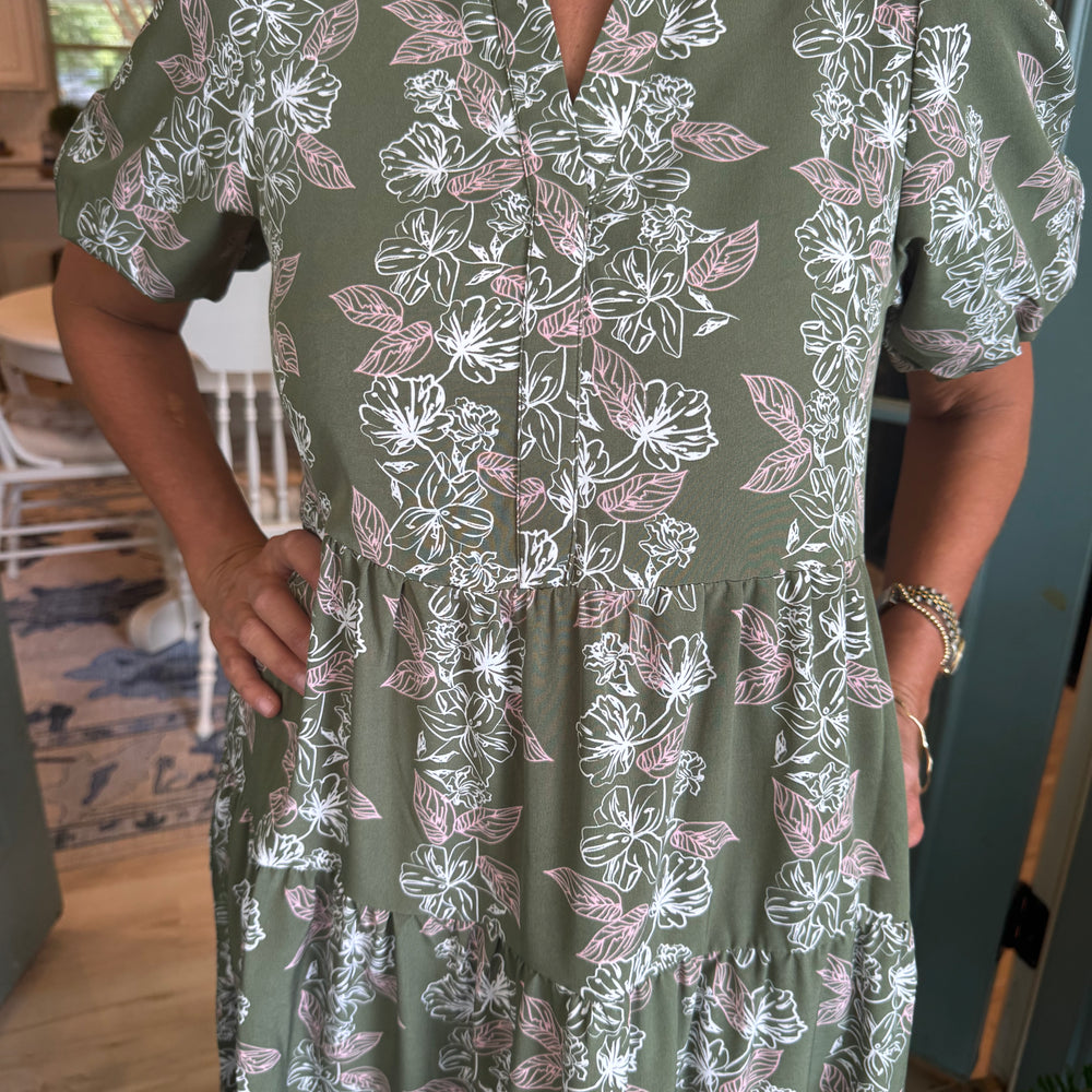 Kinsley Secret Garden Dress - Green