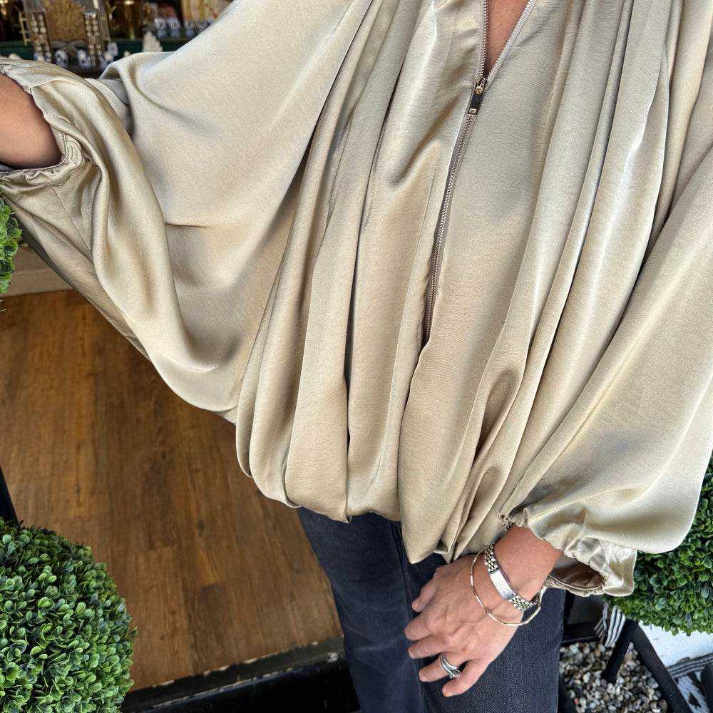 Banks Bomber Jacket Top - Taupe