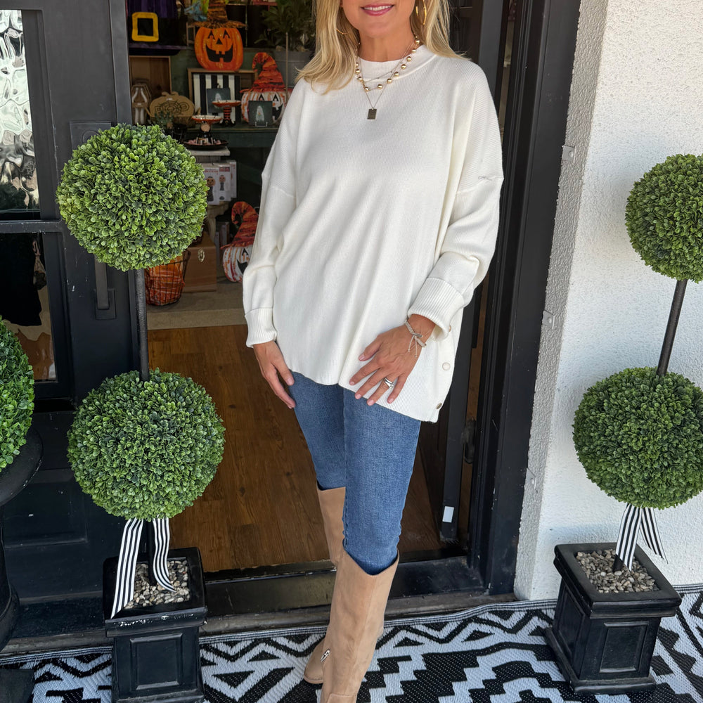 Noralee Button Sweater - Cream