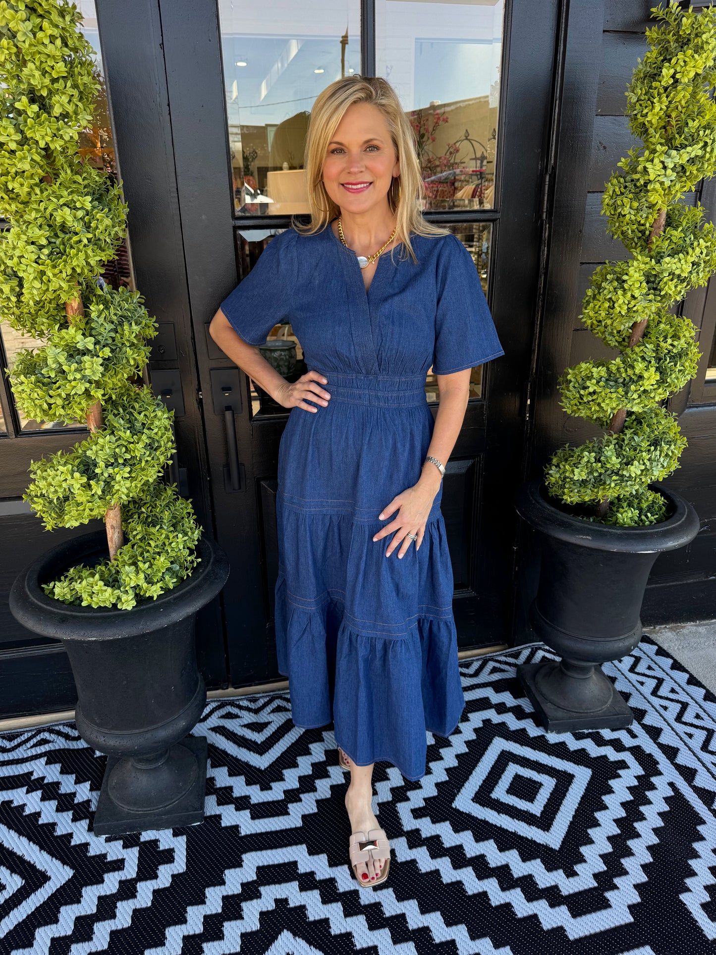 Grace Dress - Denim Blue