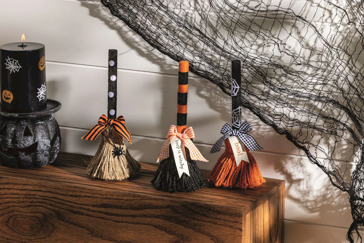 Small Halloween Broom - Tan