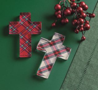 White Tartan Acrylic Cross