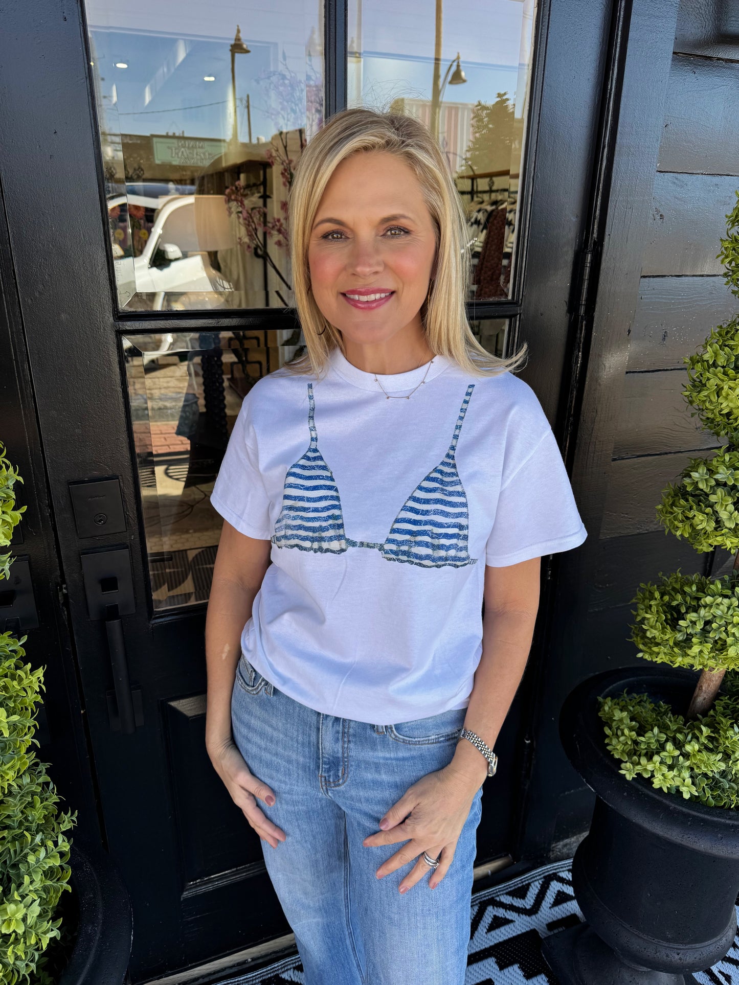 Aubrie Top - Stripe Bikini