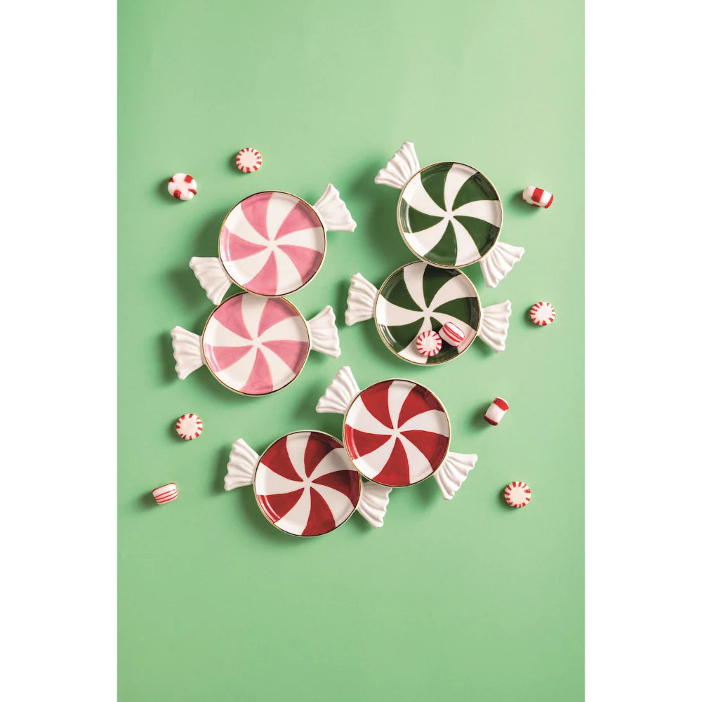 Pink Candy Tidbit Plate