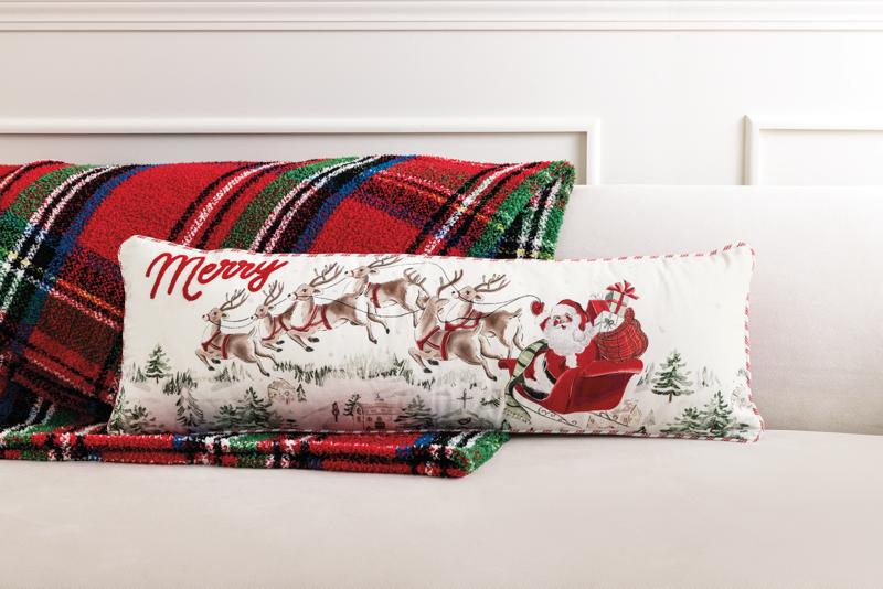Santa Scene Christmas Pillow